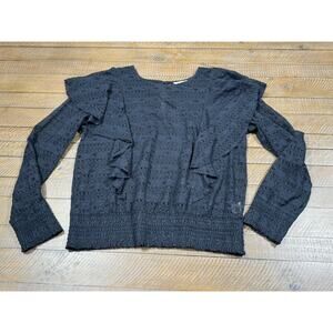Melrose and Market Black Ruffle Lace Blouse - Women's Petite XL